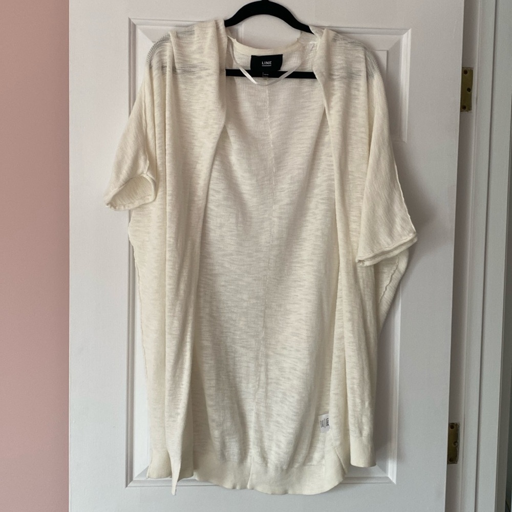 Line the Label open front cotton slub cardigan XS